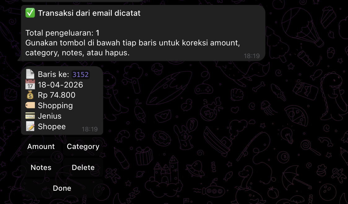 SpendyMail - catat pengeluaran otomatis dari email ke Google Sheets